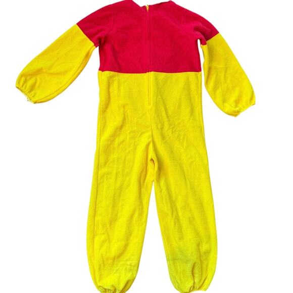 VTG Disney Catalog Winnie the Pooh Costume Fleece Hooded Jumpsuit Kids Size 4–6 - Picture 2 of 7